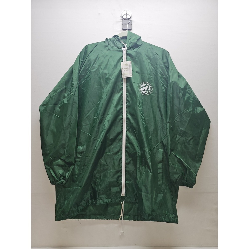NWT Defenders of Wildlife Recycled PET Windbreaker Rain Jacket Green One Size
